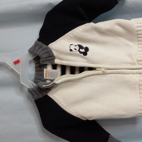 Gymboree 6m - 12m Panda Cardigan Sweater Zip Front - Picture 2 of 6